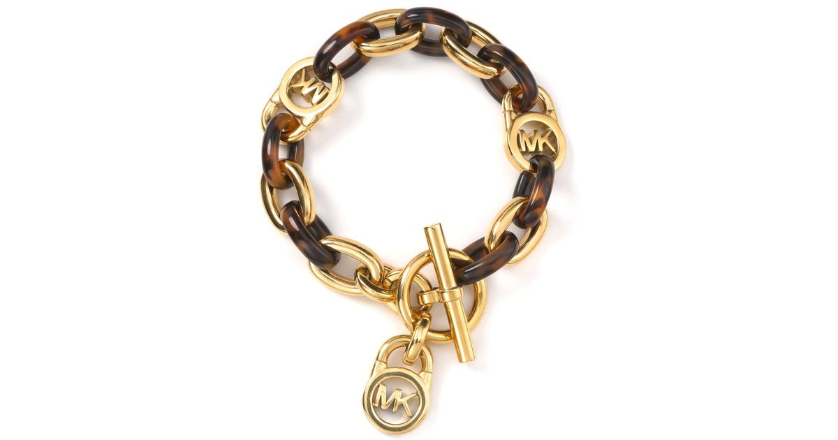 Lyst Michael Kors Mk Tortoise S Link Bracelet In Metallic