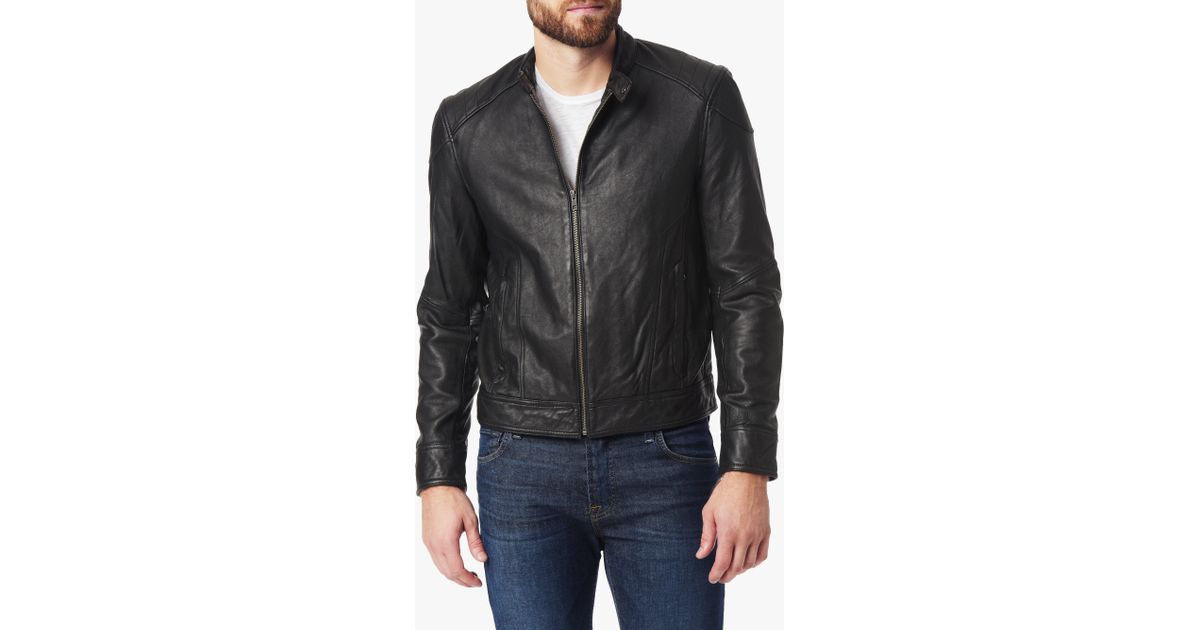 7 For All Mankind Leather Jacket In Black Men Lyst