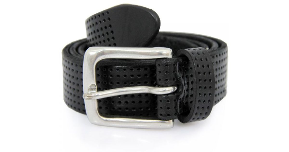 Andersons Anderson'S Perforated Black Leather Belt A2965 in Black for ...