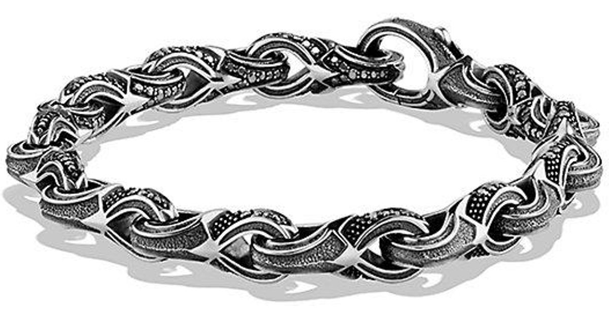 David Yurman Armory Bracelet Best Bracelets Lyst David Yurman Armory Figure Eight Link Bracelet With Black