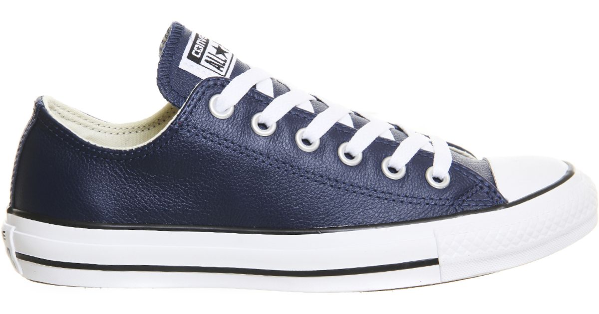 Converse All Star Low Leather in Blue for Men | Lyst