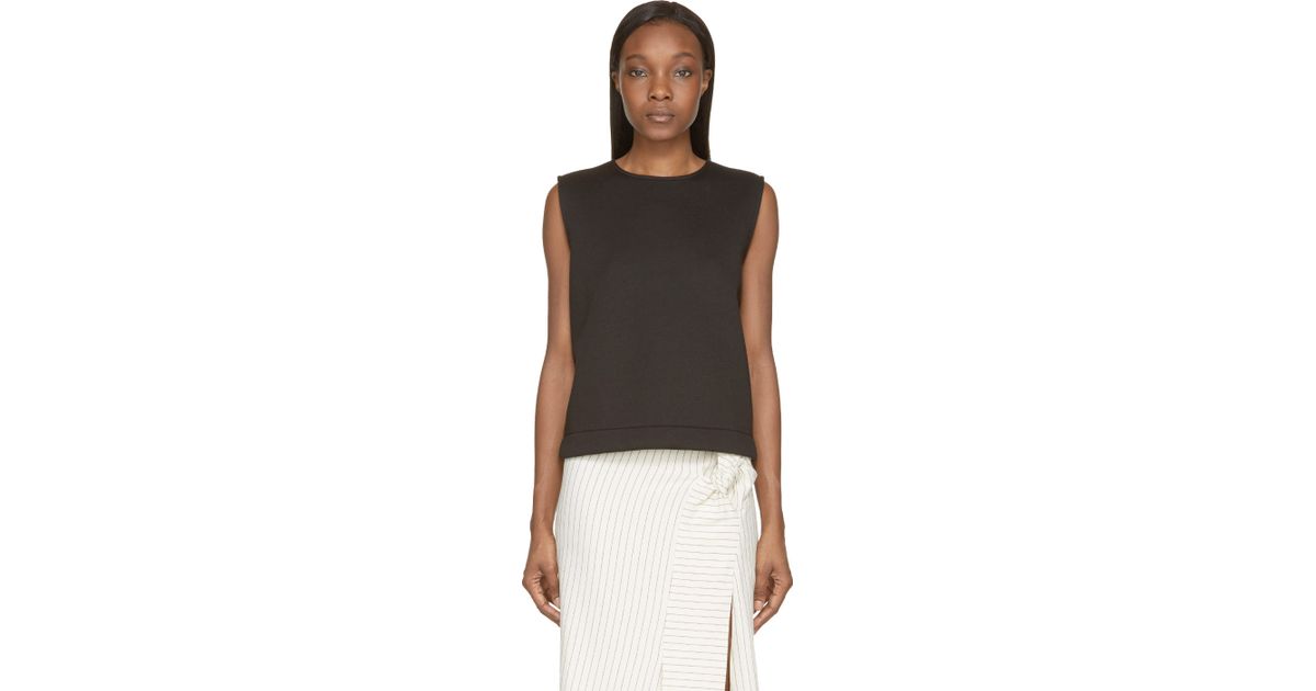 acne black neoprene vavay scuba blouse in black lyst acne black neoprene vavay scuba blouse in black lyst