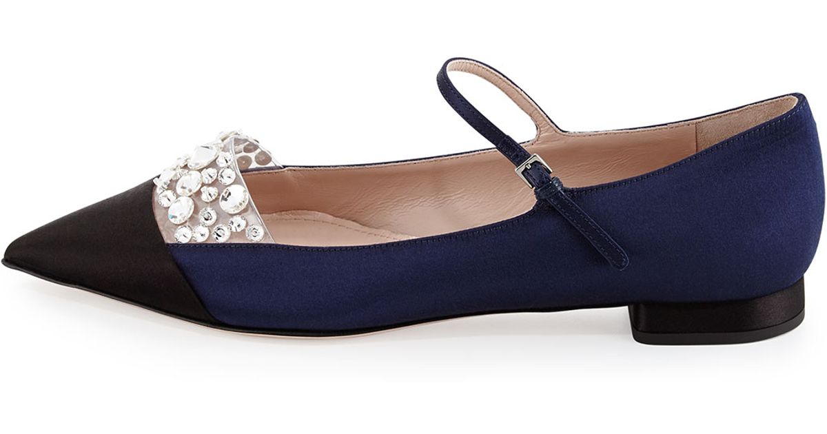 miu miu embellished ballerina flats