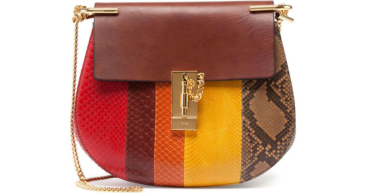 Chlo Drew Small Python Shoulder Bag in Multicolor (multi) | Lyst  