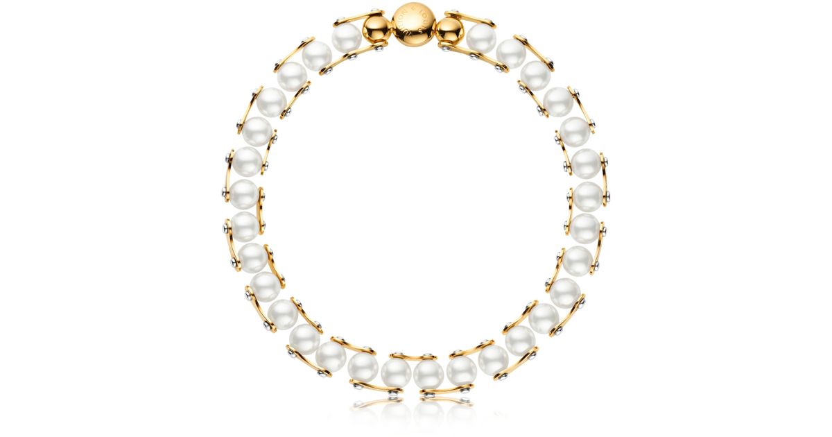 Louis vuitton Lv Speedy Pearls One Rank Necklace in White | Lyst