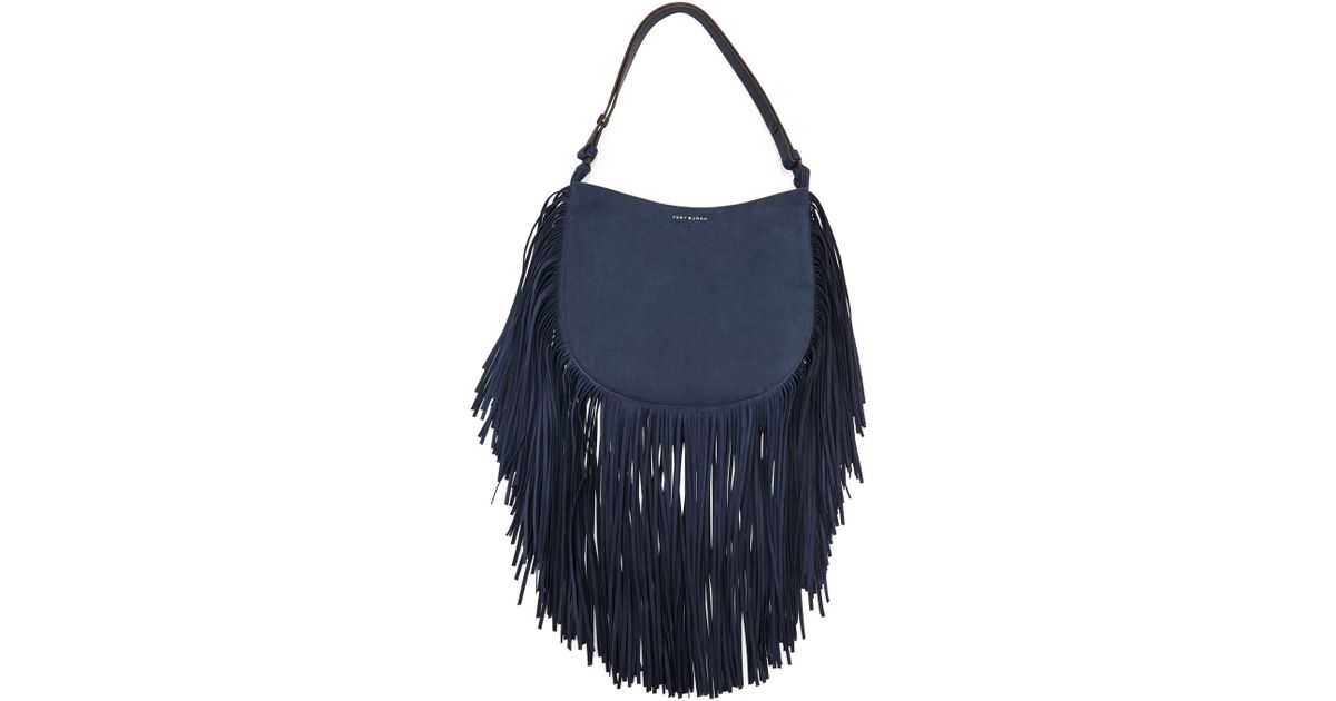 suede fringe hobo bag