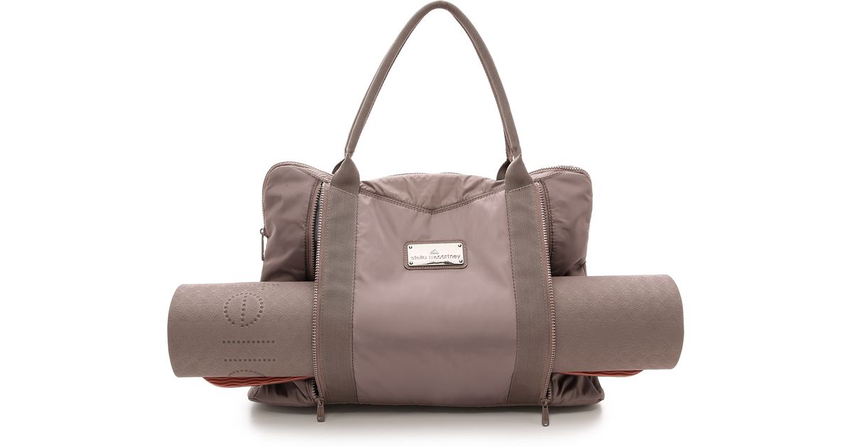 Lyst Adidas By Stella Mccartney Yoga Bag Cement Grey In Gray