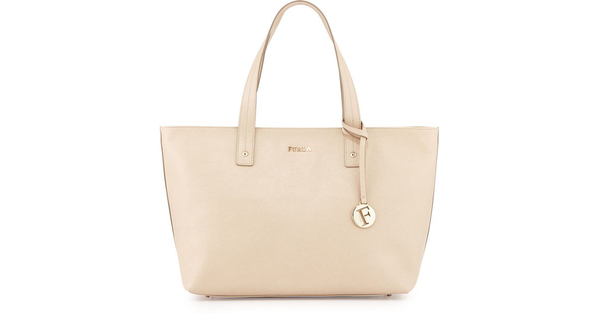 Lyst Furla Daisy Saffiano Leather Tote Bag In Natural