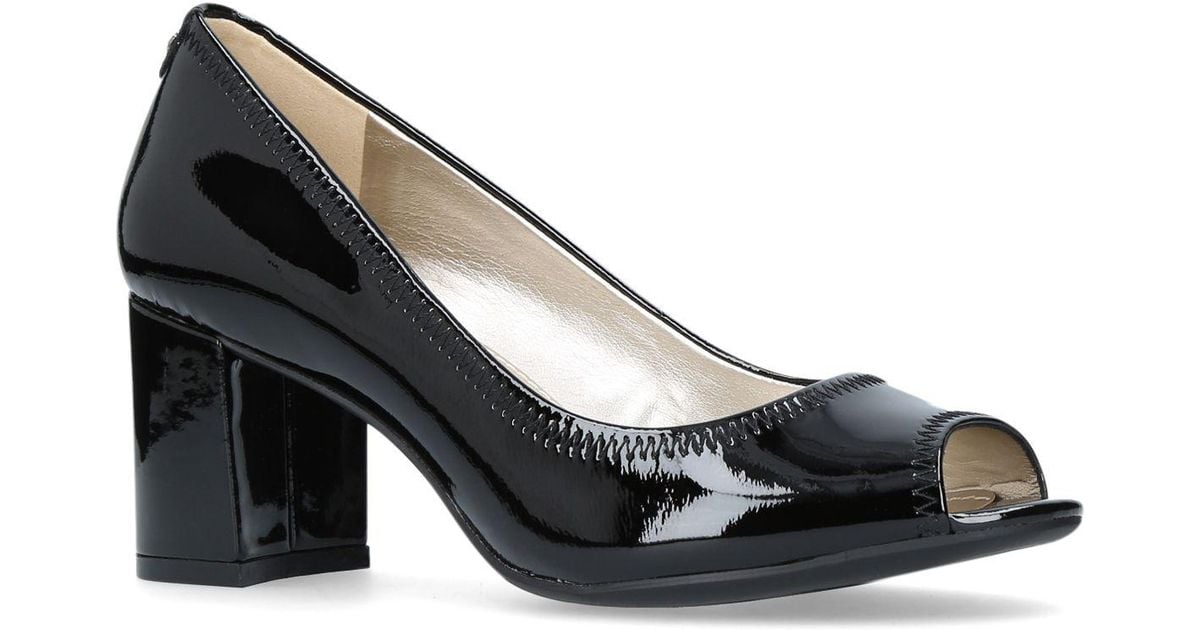 Heel Court Lyst Meredith Shoes Peep Anne Black Klein High Toe 2EH9ID