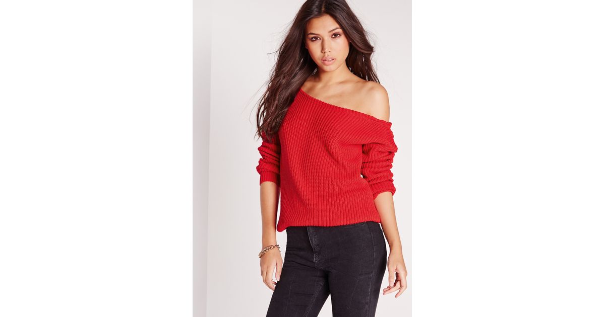 red off the shoulder jumper dress