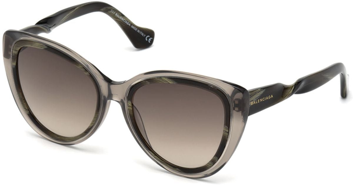 Balenciaga Twisttemple Cateye Sunglasses in Gray Lyst