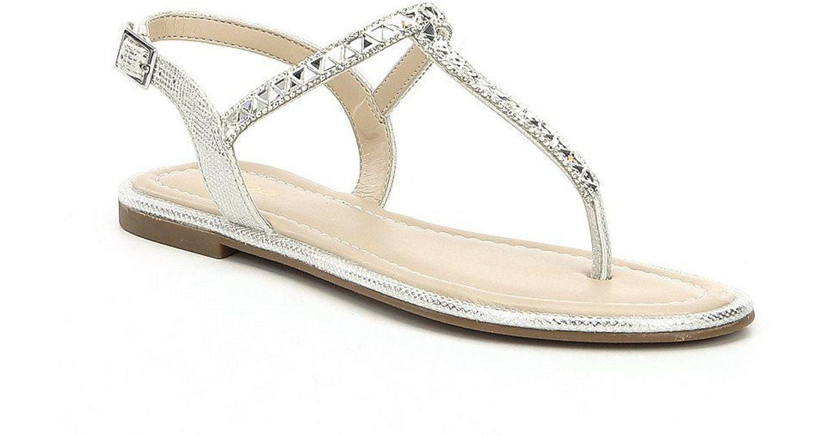 Lyst Sandals In Aldo Sheeny Metallic Embellished Thong P8nkw0O