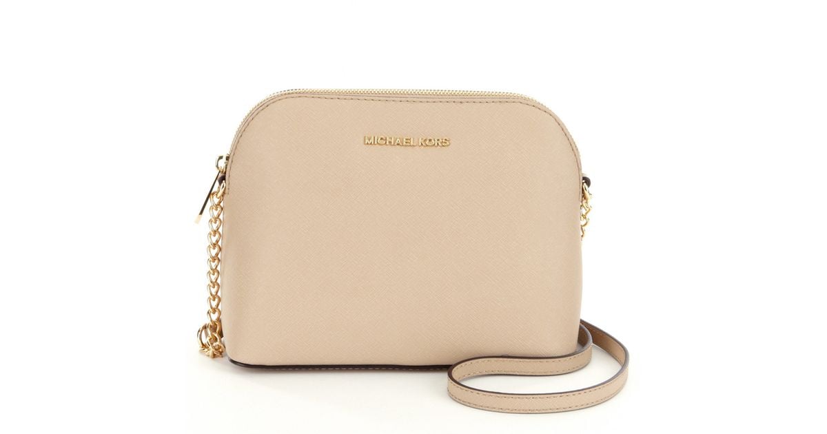 Lyst Michael Kors Cindy Large Dome Chain Strap Cross Body Lyst Michael Kors Cindy Large Dome Chain Strap Cross Body Bag In Natural