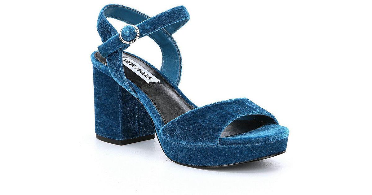 steve madden blue velvet heels