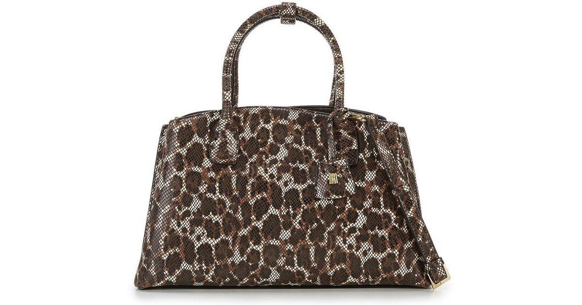 Lyst Antonio Melani Triple Threat Animal Print Satchel In Brown