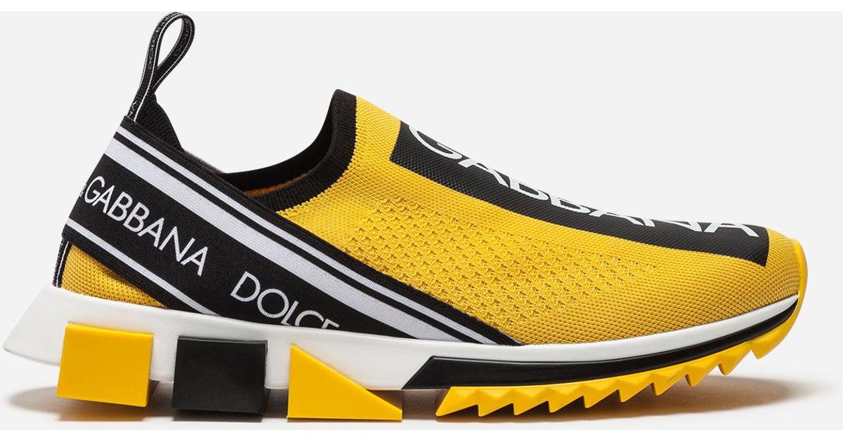 Dolce & Gabbana Branded Sorrento Sneakers in Yellow for Men - Lyst