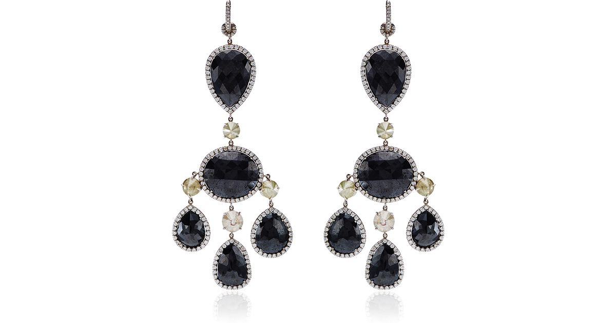 Lyst Nina Runsdorf One Of A Kind Black Diamond Chandelier Earrings Lyst Nina Runsdorf One Of A Kind Black Diamond Chandelier Earrings In Metallic