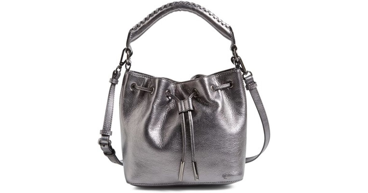 Lyst Elliott Lucca Gigi Bon Leather Bucket Bag In Metallic