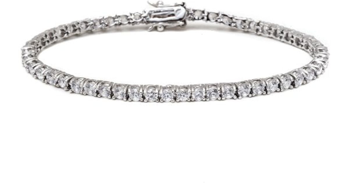 Lyst Rmont Silver And White Swarovski Elements Round Cut Tennis Lyst Rmont Silver And White Swarovski Elements Round Cut Tennis Bracelet In Metallic