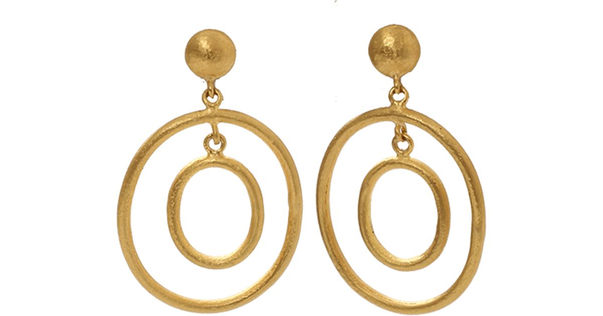 Lyst Yossi Harari Rachel Small Double Oval Earrings In Metallic