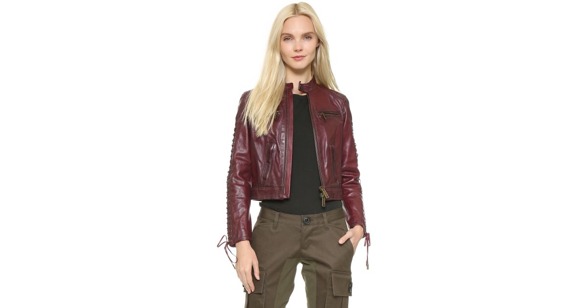 Dsquared² Leather Icon Jacket In Red Lyst