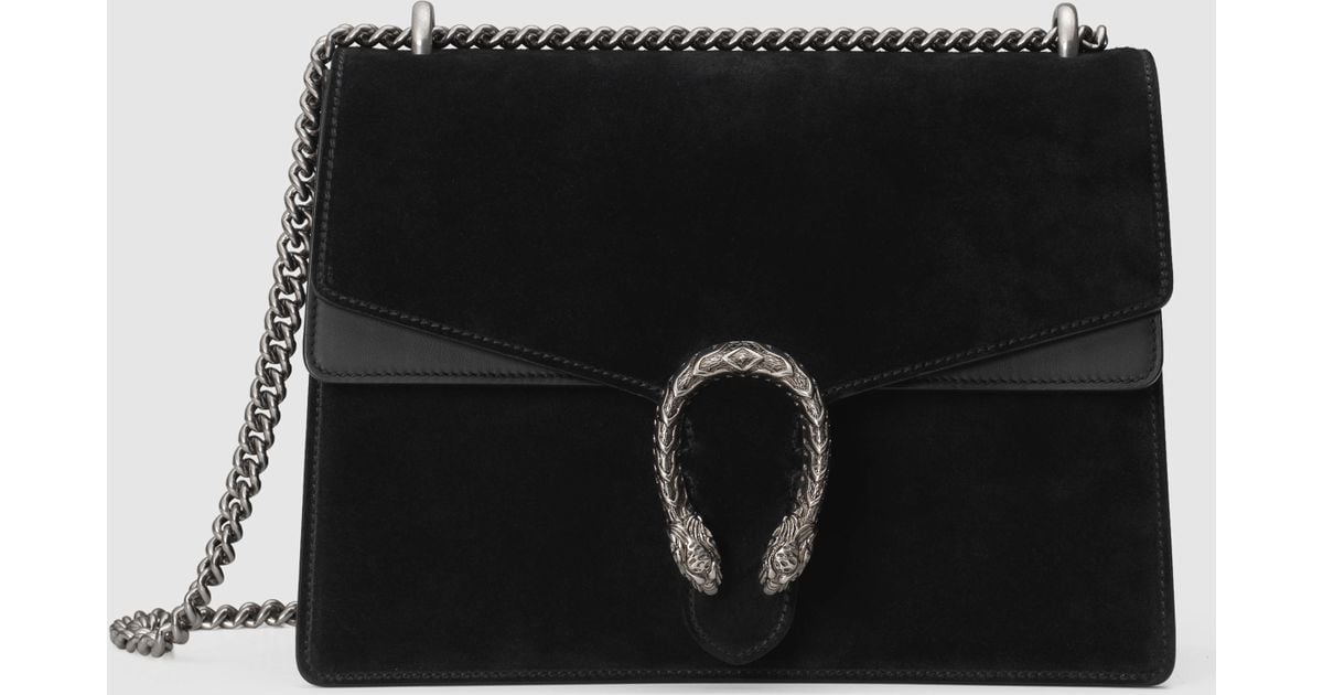 Gucci Dionysus Suede Shoulder Bag in Black | Lyst