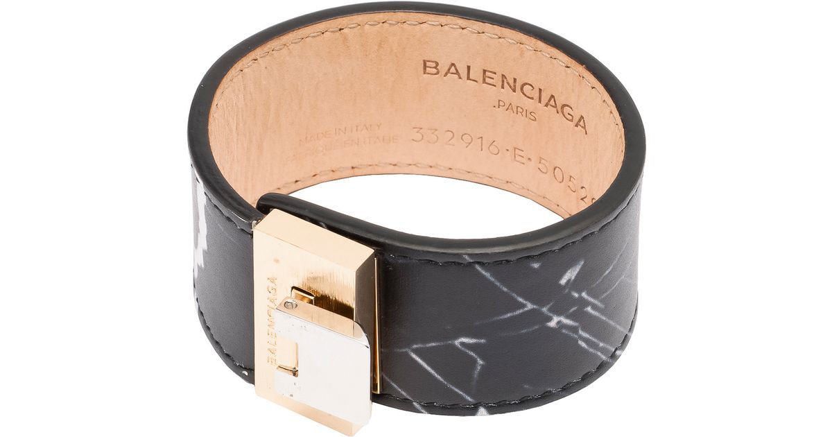 Lyst Balenciaga Le Dix Marble Bracelet In Black
