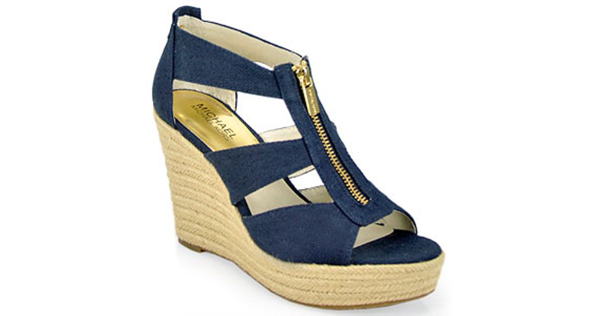 Michael michael kors Damita Zipper Espadrille Wedge in Blue Lyst
