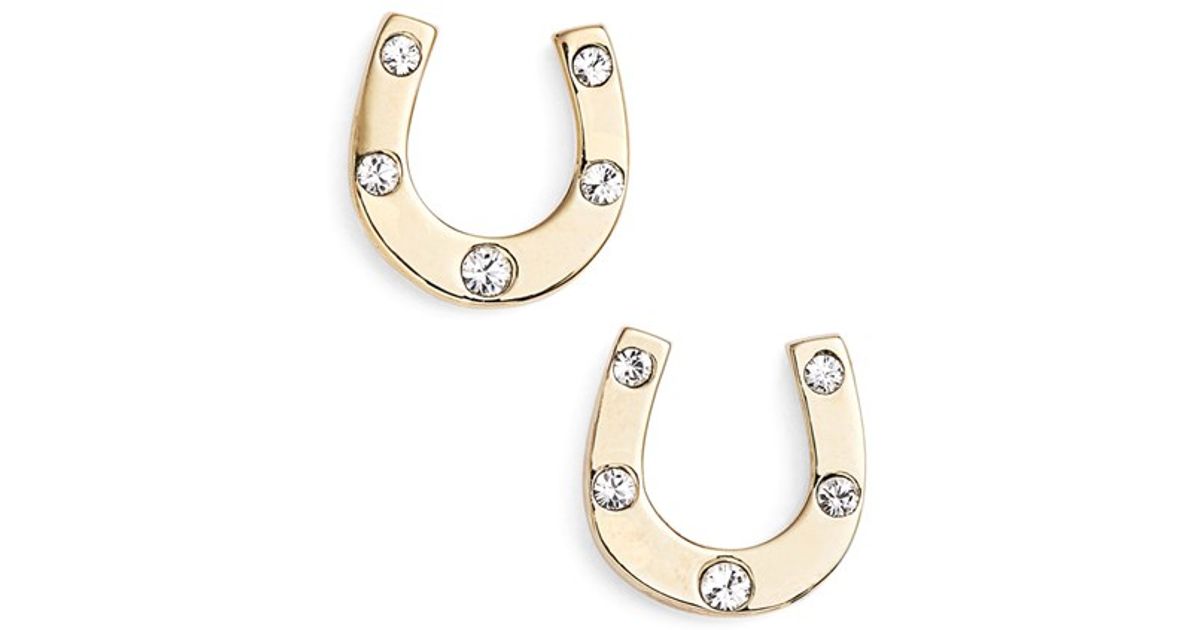 Lyst Kate Spade New York Horseshoe Stud Earrings Clear Gold In Lyst Kate Spade New York Horseshoe Stud Earrings Clear Gold In Metallic