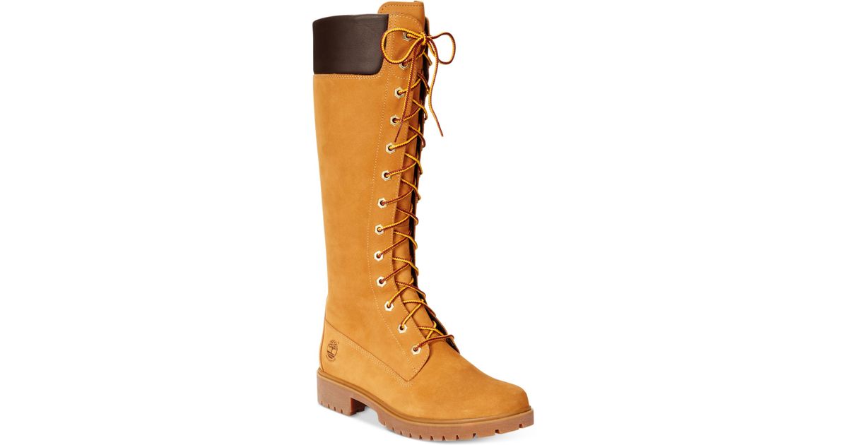 timberland long lace up boots
