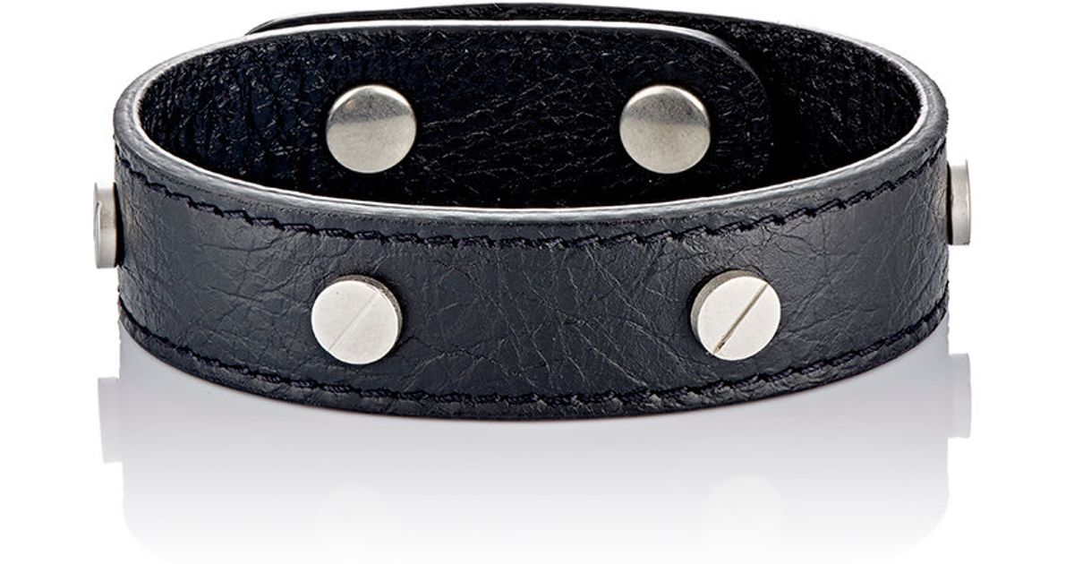 Lyst Balenciaga Arena Clic Stud Bracelet In Black For Men