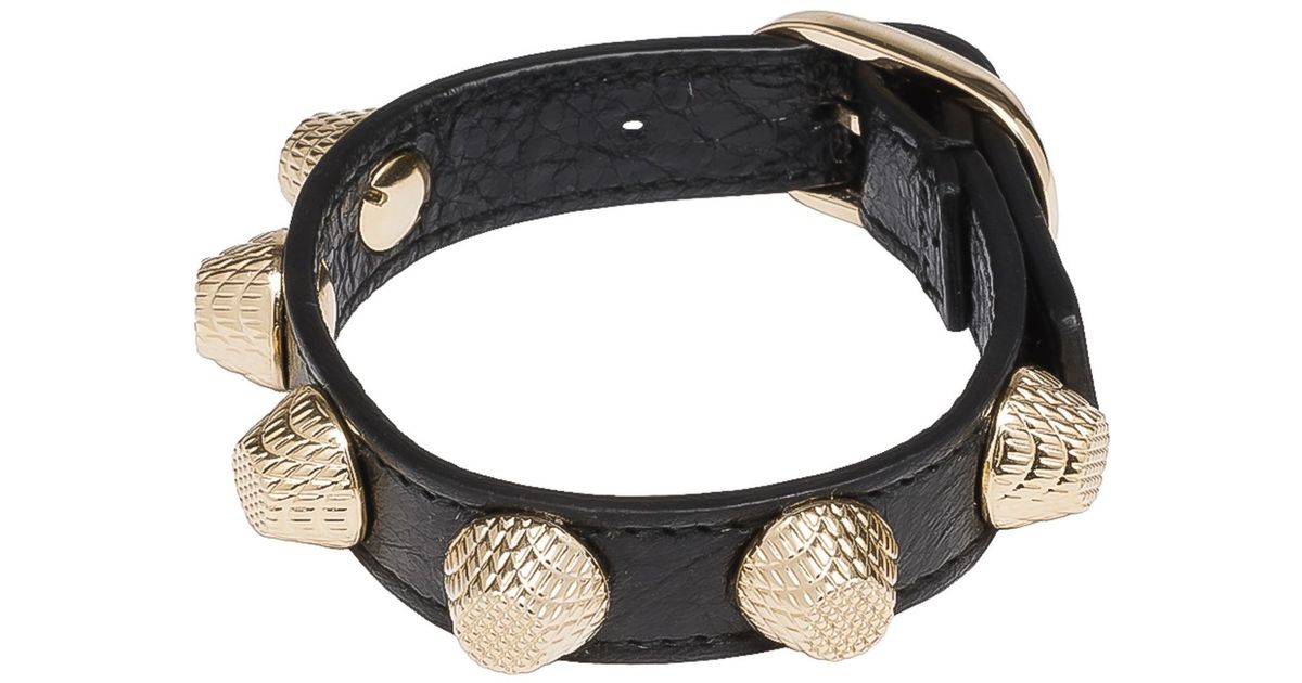 Lyst Balenciaga Giant Gold Bracelet Stud In Black