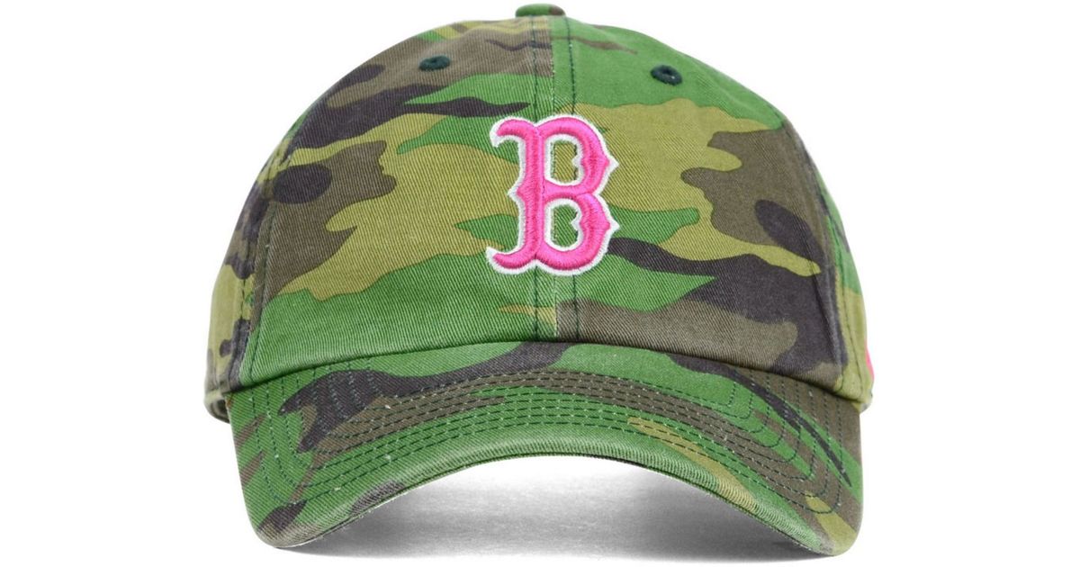 women's camo red sox hat