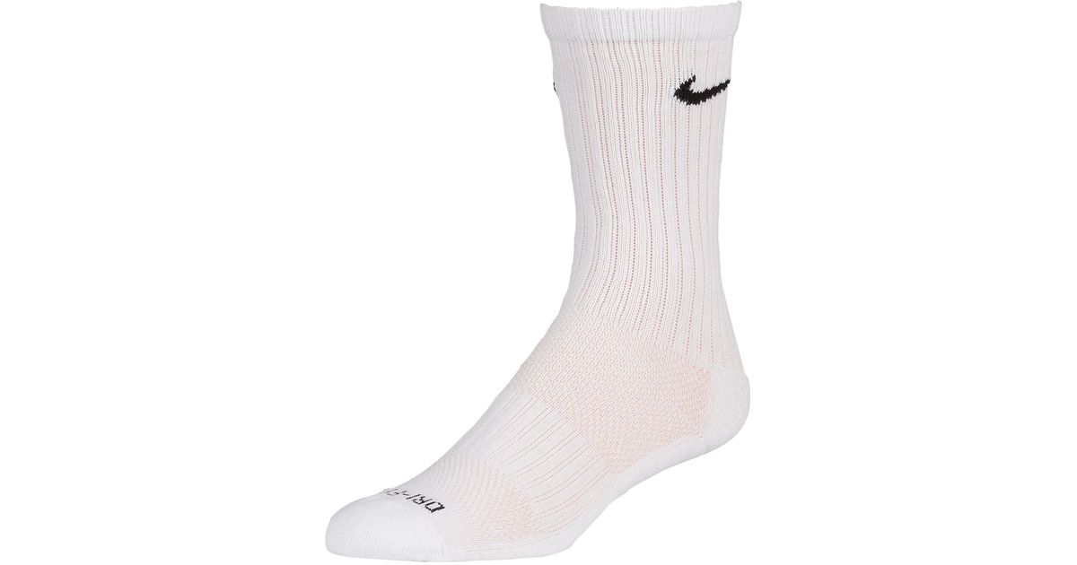 Nike Dri-fit Crew Sock (6 Pack) in White for Men - Lyst