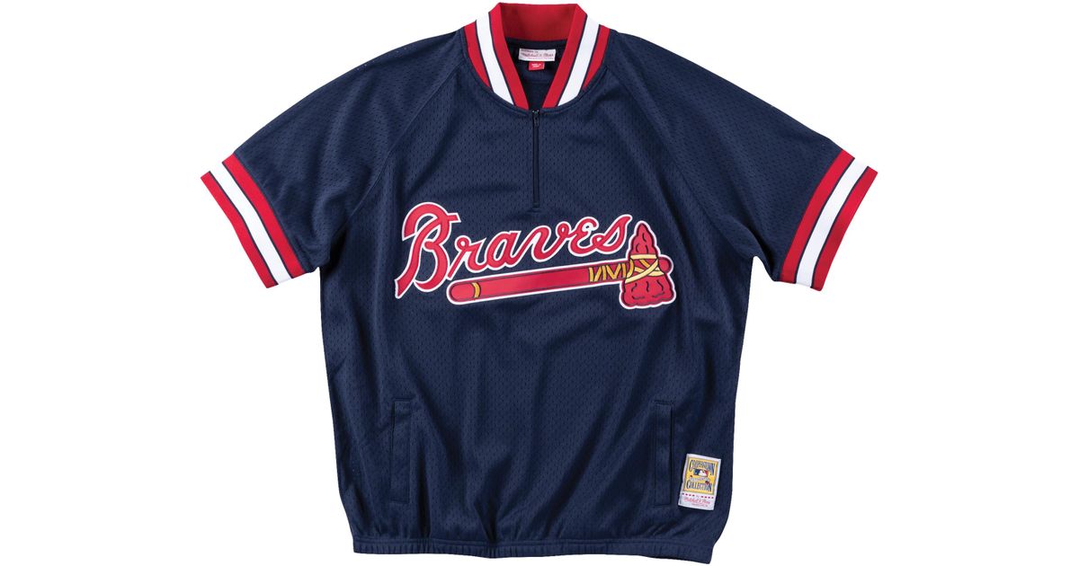 Mitchell & Ness Atlanta Braves Mlb 1/4 Zip Jacket in Blue for Men - Lyst