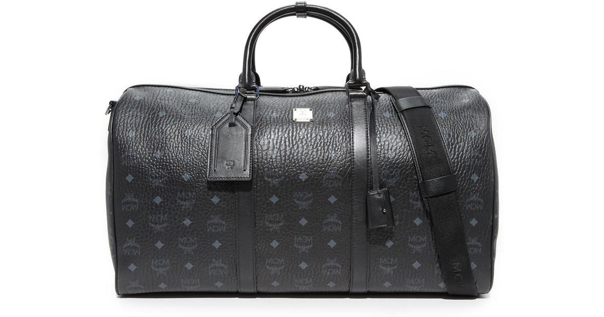 Mcm Black Visetos Large Duffel Bag For Men