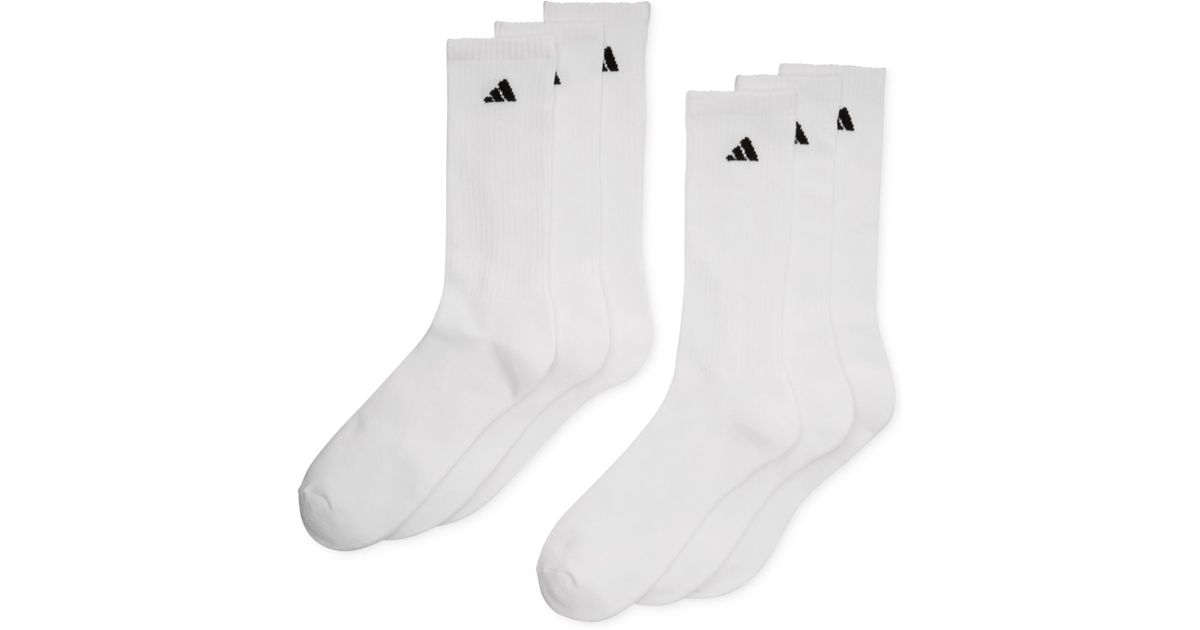 Adidas originals Men's Athletic Performance Crew Socks 6pack in White