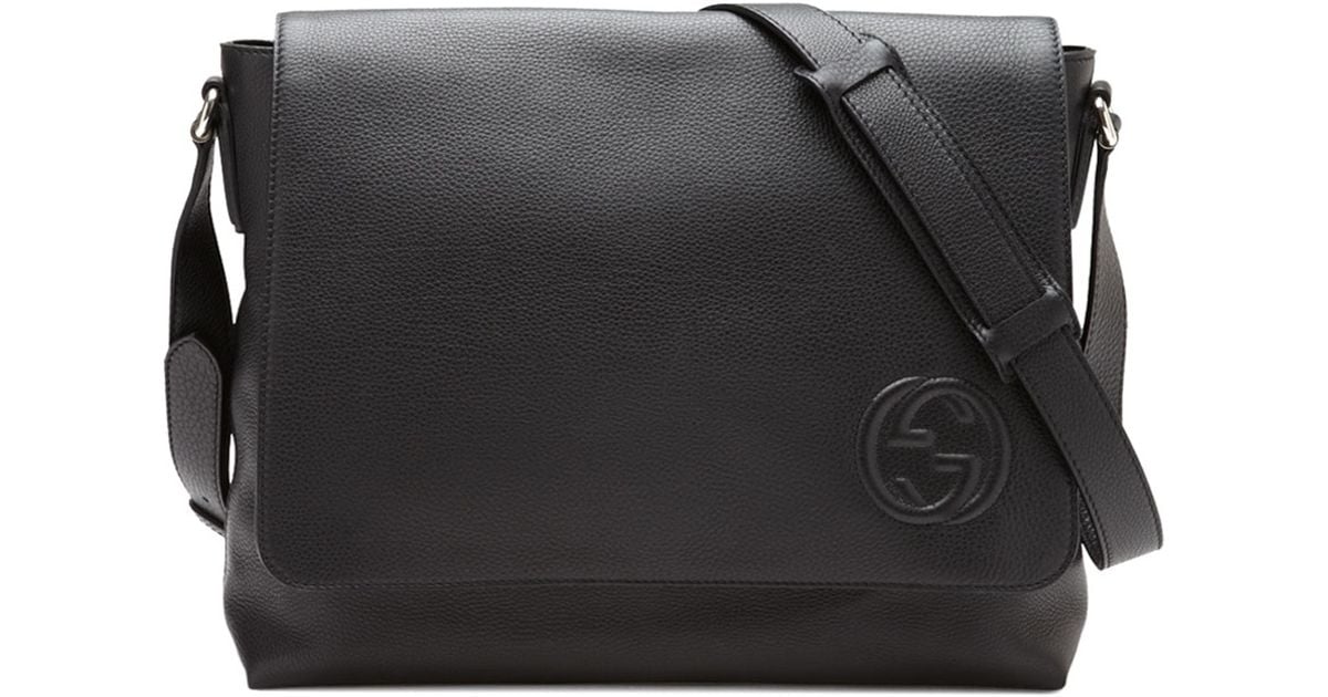Gucci Soho Men&#39;s Leather Messenger Bag in Black for Men | Lyst