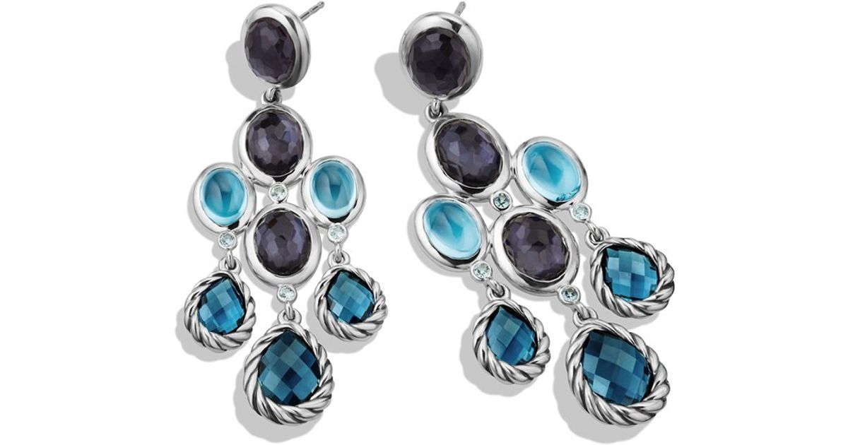 Lyst David Yurman Ultramarine Chandelier Earrings With Blue Topaz Lyst David Yurman Ultramarine Chandelier Earrings With Blue Topaz And Black Orchid In