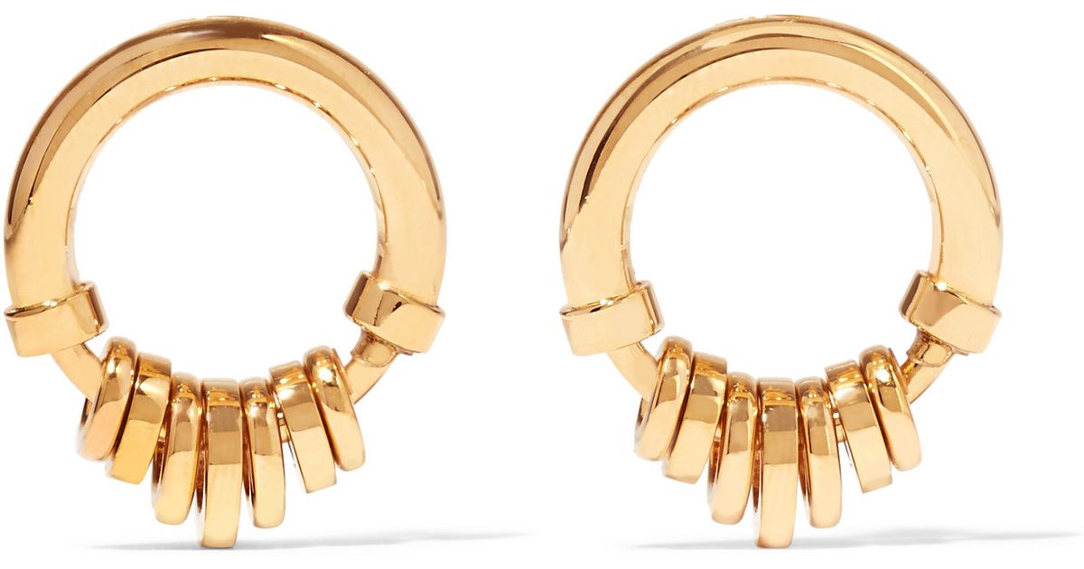Lyst Chloé Freja Gold Tone Earrings In Metallic