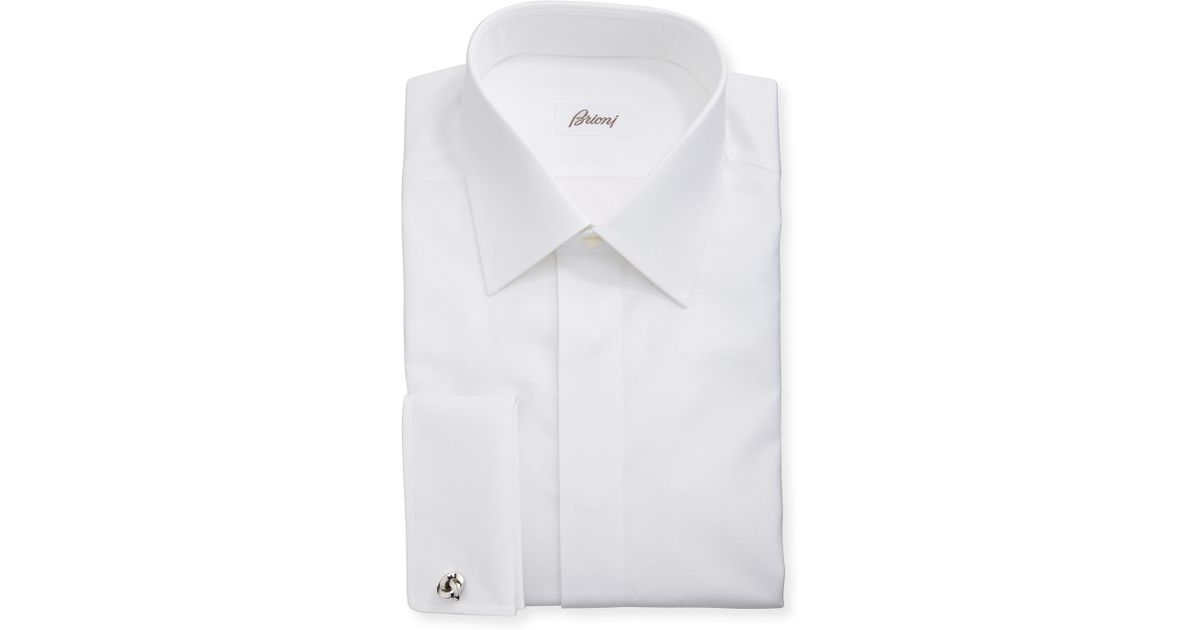 Brioni Formal Covered Placket Dress Shirt in White for Men | Lyst
