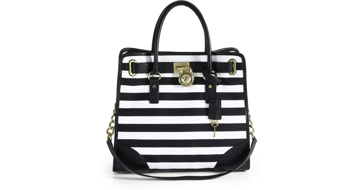 striped michael kors purse