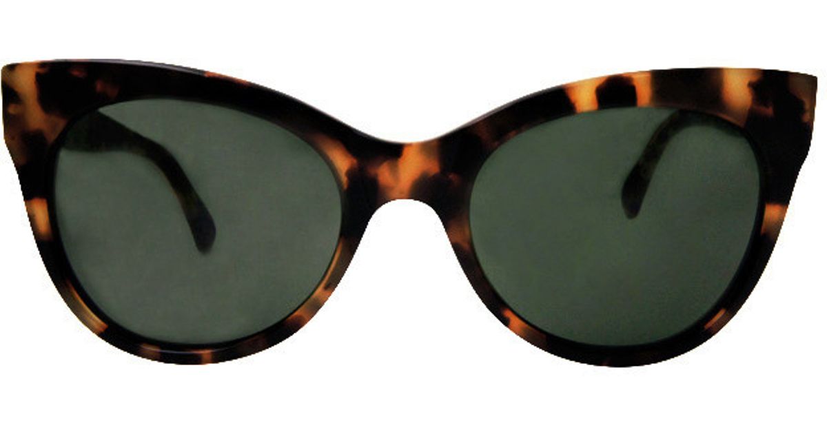 Norma kamali Square Cat Eye Sunglasses Tokyo Tort in Green | Lyst