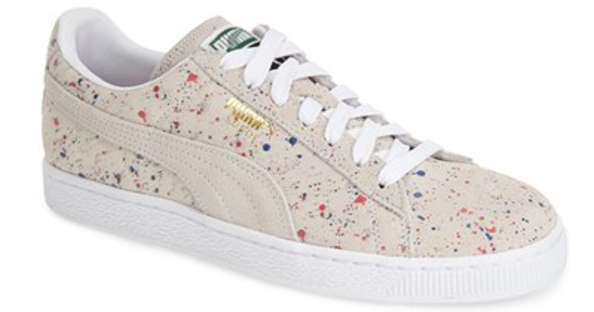 Lyst Puma Suede Clic Allover Splatter Sneaker In White For Men