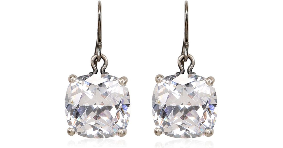 Bottega Veneta Cubic Zirconia Earrings In Natural Lyst