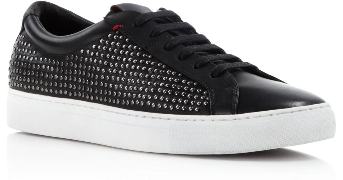 Lyst Boss Hugo Fulteno Studded Leather Sneakers in Black