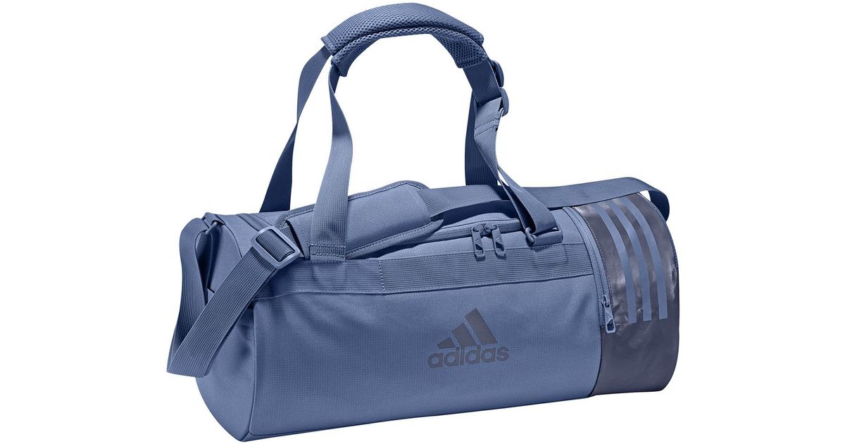 Adidas Convertible 3 Stripes Duffel Sports Bag In Blue For Men Lyst