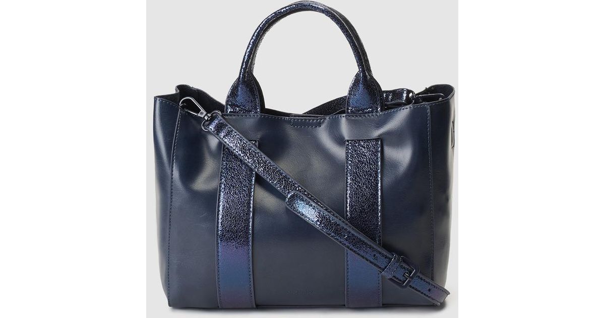 Jo Mr Joe The Enemy Navy Blue Handbag With Metallic Strips Lyst