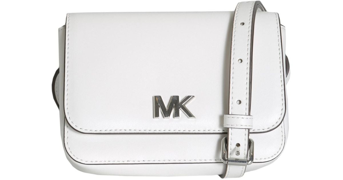 Lyst Michael Kors Mott Leather Belt Bag In White