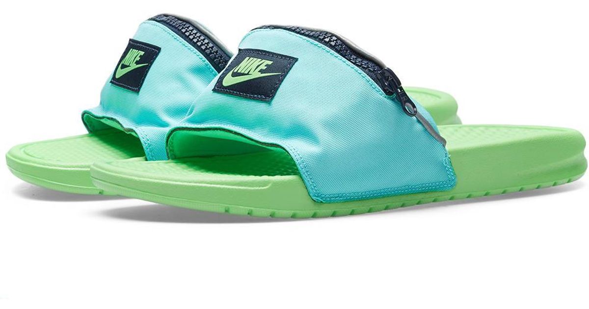 nike benassi jdi fanny pack green